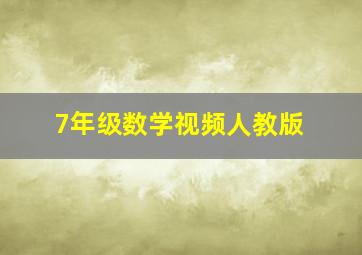 7年级数学视频人教版