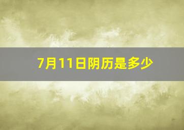 7月11日阴历是多少