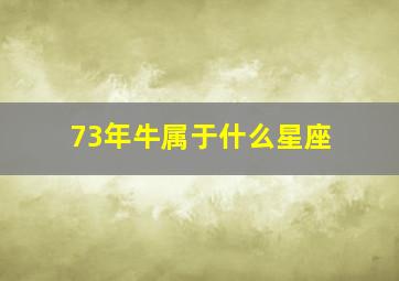 73年牛属于什么星座