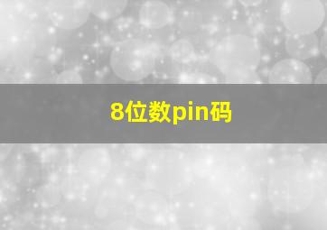 8位数pin码