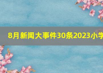 8月新闻大事件30条2023小学