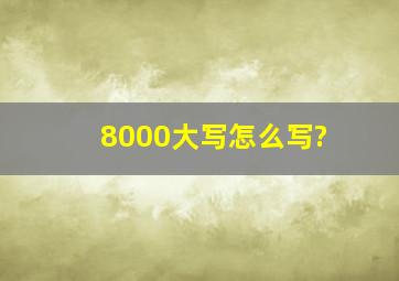 8000大写怎么写?