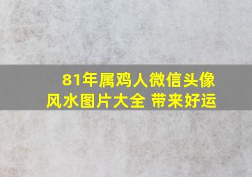 81年属鸡人微信头像风水图片大全 带来好运