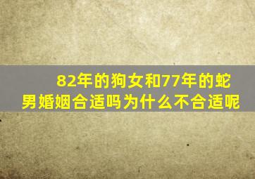 82年的狗女和77年的蛇男婚姻合适吗为什么不合适呢