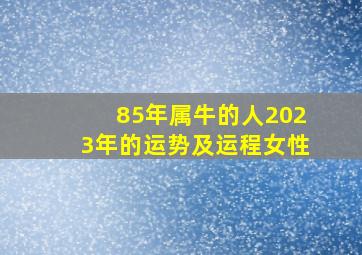 85年属牛的人2023年的运势及运程女性