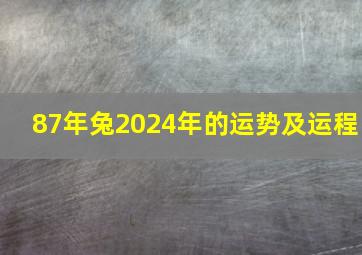 87年兔2024年的运势及运程