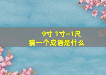 9寸+1寸=1尺猜一个成语是什么