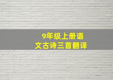 9年级上册语文古诗三首翻译