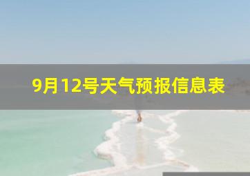 9月12号天气预报信息表