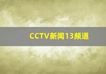 CCTV新闻13频道