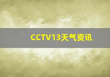 CCTV13天气资讯