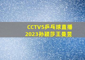 CCTV5乒乓球直播2023孙颖莎王曼昱