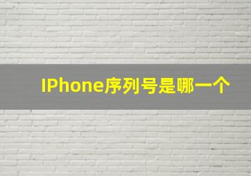 IPhone序列号是哪一个