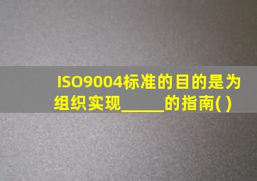 ISO9004标准的目的是为组织实现_____的指南( )