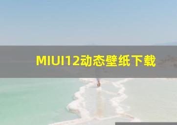 MIUI12动态壁纸下载