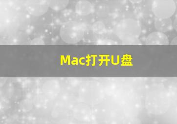 Mac打开U盘