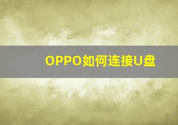 OPPO如何连接U盘