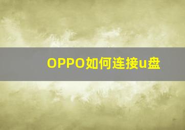 OPPO如何连接u盘