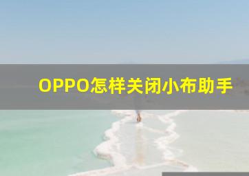 OPPO怎样关闭小布助手