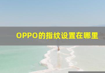 OPPO的指纹设置在哪里