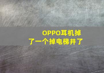 OPPO耳机掉了一个掉电梯井了