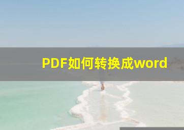 PDF如何转换成word