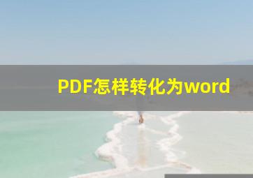 PDF怎样转化为word