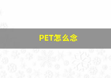 PET怎么念