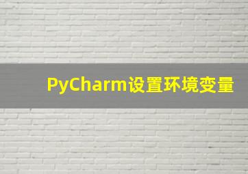 PyCharm设置环境变量