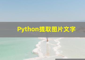 Python提取图片文字