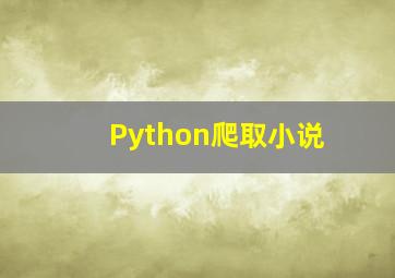 Python爬取小说