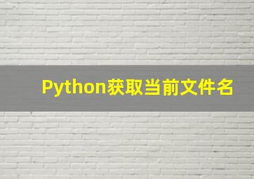 Python获取当前文件名