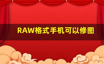 RAW格式手机可以修图