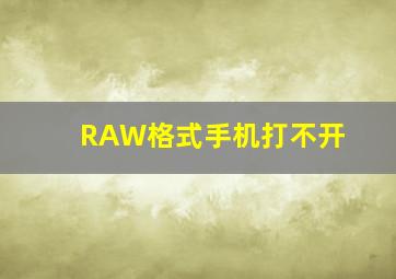 RAW格式手机打不开