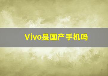 Vivo是国产手机吗