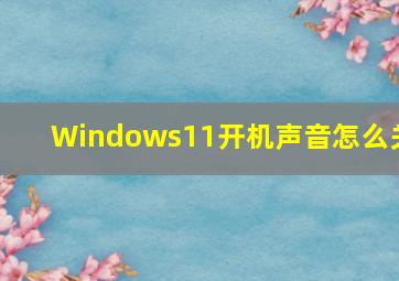 Windows11开机声音怎么关