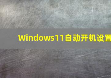 Windows11自动开机设置