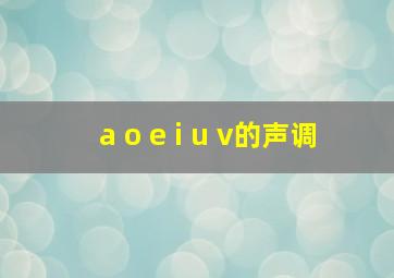 a o e i u v的声调