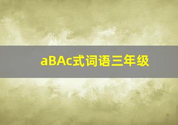 aBAc式词语三年级