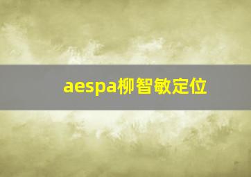 aespa柳智敏定位