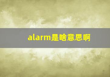 alarm是啥意思啊