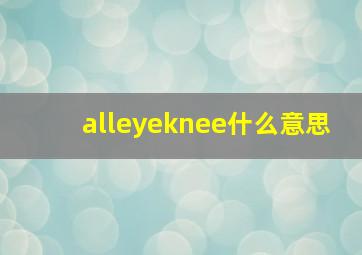 alleyeknee什么意思