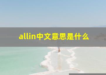 allin中文意思是什么