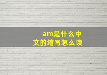 am是什么中文的缩写怎么读