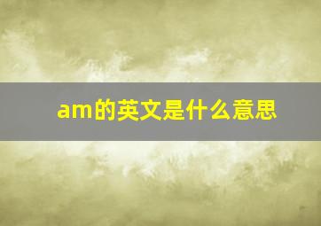 am的英文是什么意思