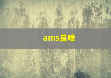 ams是啥