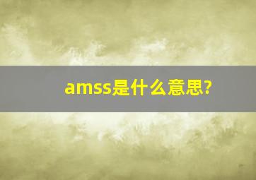 amss是什么意思?