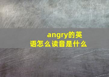 angry的英语怎么读音是什么