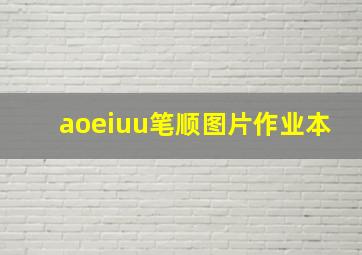 aoeiuu笔顺图片作业本