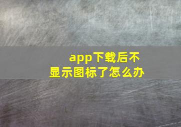 app下载后不显示图标了怎么办